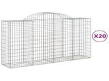 Arched Gabion Baskets 20 pcs 200x50x120/140 cm Galvanised Iron 3146356