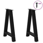 ZNTS Coffee Table Legs A-Shaped 2 pcs Black 60x cm Steel 4012848