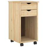 Desk Cabinet Set 2 pcs Brown Solid Pine Wood 3438779