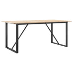 ZNTS Dining Table O-Frame 180x90x75 cm Solid Wood Pine and Cast Iron 3282678