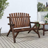 Garden Bench Burned Wood Solid spruce wood Medium Durable 363348