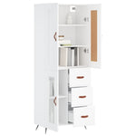Highboard White 69.5x34x180 cm Engineered Wood 3199913