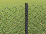 Chainlink Fence with Post 10 x 0.8 m PVC-Coated Steel Grey Mesh 3336259