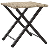 5 Piece Garden Dining Set Foldable Beige Poly Rattan 365947