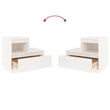 Bedside Cabinets 2 pcs White 60x34x51 cm Solid Wood Pine 814377