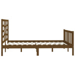 ZNTS Bed Frame without Mattress Honey Brown 150x200 cm King Size Solid Wood 3107621