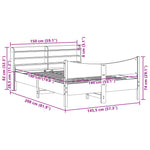 Bed Frame with Headboard Wax Brown 140x190 cm Solid Wood Pine 3307058