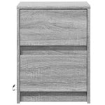 ZNTS Bedside Cabinets with LED Lights 2 pcs Grey Sonoma Engineered Wood 852044