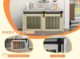 80cm Dog Crate Furniture with Removable Cushion for Large Dogs- Grey T3398P349629