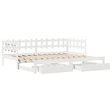 Daybed with Trundle and Drawers without Mattress White 80x200 cm 3302250