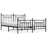 Bed Frame Black Powder-Coated Steel 183x213 cm Bed Frame 353560