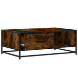 Coffee Table Smoked Oak 90x57x35 cm Engineered Wood and Metal 848756