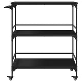 Kitchen Trolley Black 100.5x50x105 cm Engineered Wood 842331