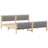Bed Frame Light Grey 200 x 200 cm Solid Pine Wood 3394268