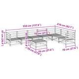 Garden Sofa Set Natural wood Solid pine wood Large Modular 3299474