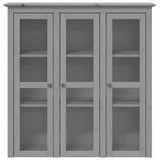 Cabinet with Glass Doors BODO Grey Solid Wood Pine 355079