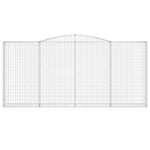 Arched Gabion Baskets 2 pcs 400x30x180/200 cm Galvanised Iron 3146918