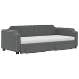Daybed with Trundle and Drawers Dark Grey 90x190 cm Fabric 3197712