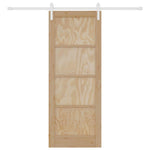 Sliding Door Manual Natural and white 78 x 202 cm 3333246