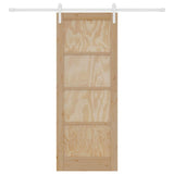 Sliding Door Manual Natural and white 78 x 202 cm 3333246