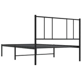 Metal Bed Frame without Mattress with Headboard Black 100x200cm 352475