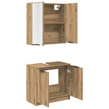 Bathroom Cabinet Set with Shelf Artisan Oak Engineered Wood 3415906