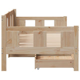Daybed with Drawers without Mattress 90x190 cm Single Solid Wood 3302112