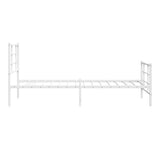 Metal Bed Frame without Mattress with Footboard White 90x200cm 355621