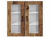 Wall Glass Cabinet PORTO Old Wood 60 x 31 x 80 cm 885443