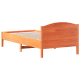 Bed Frame without Mattress Wax Brown 75x190 cm Small Single Solid Wood Pine 842629