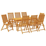 9 Piece Garden Dining Set 180x90x75 cm Solid Wood Acacia 3295259