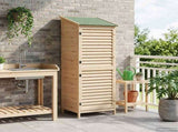 Garden Shed with Roof Natural 59 x 56 x 176 cm Solid Fir Wood 42033460