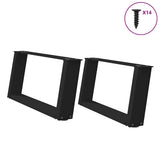 Coffee Table Legs U-Shaped 2 pcs Black 60x cm Steel 4012748