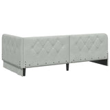 Corner Bed Frame with Headboard Light Grey 100 x 200 cm Velvet 42016543