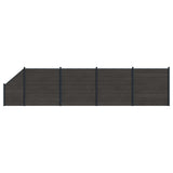 Fence Panel 5 pcs WPC and Aluminium Black 3429423