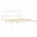 Bed Frame without Mattress White 200x200 cm Solid Wood Pine 3193617