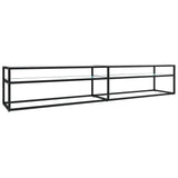 TV Cabinet White Marble 220x40x40.5 cm Tempered Glass 331732