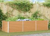 Garden Raised Bed Light Brown 240 x 80 x 77 cm Galvanised Steel 42017336