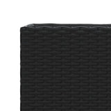 Garden Planters with Wheels 2 pcs Black 107x32x38 cm Poly Rattan 3210525