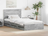 Bed Frame with Drawer Concrete Grey 100 x 200 cm Engineer Wood 3411855