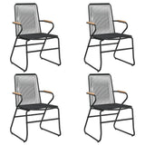 Garden Chair Set of 4 Black 312174