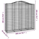 Arched Gabion Basket 200x50x180/200 cm Galvanised Iron 153399