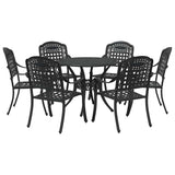 Garden Dining Set 7 pcs Black Aluminium 3334689