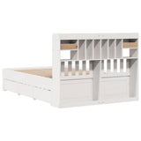 Bookcase Bed without Mattress White 140x190 cm Solid Wood Pine 3308973