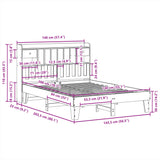 Bed Frame without Mattress 140x200 cm Solid Wood Pine 3308843