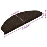 Stair Mats Self-adhesive 20 pcs 65x21x4 cm Dark Brown Half Round Large 3365649