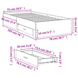 Bed Frame Grey Sonoma Engineered wood Small Single Bed Frame 3280445