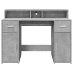 Desk with LED Lights Concrete Grey 120x55x91 cm Engineered Wood 3309414