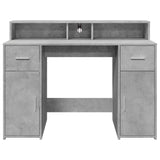 Desk with LED Lights Concrete Grey 120x55x91 cm Engineered Wood 3309414