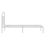 Metal Bed Frame without Mattress with Headboard White 75x190cm 353674